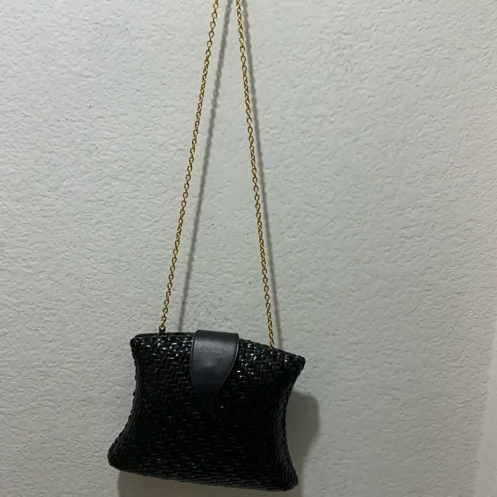 Impulse by SHARIF Leather & PVC Handwoven Basket Weave gold chain